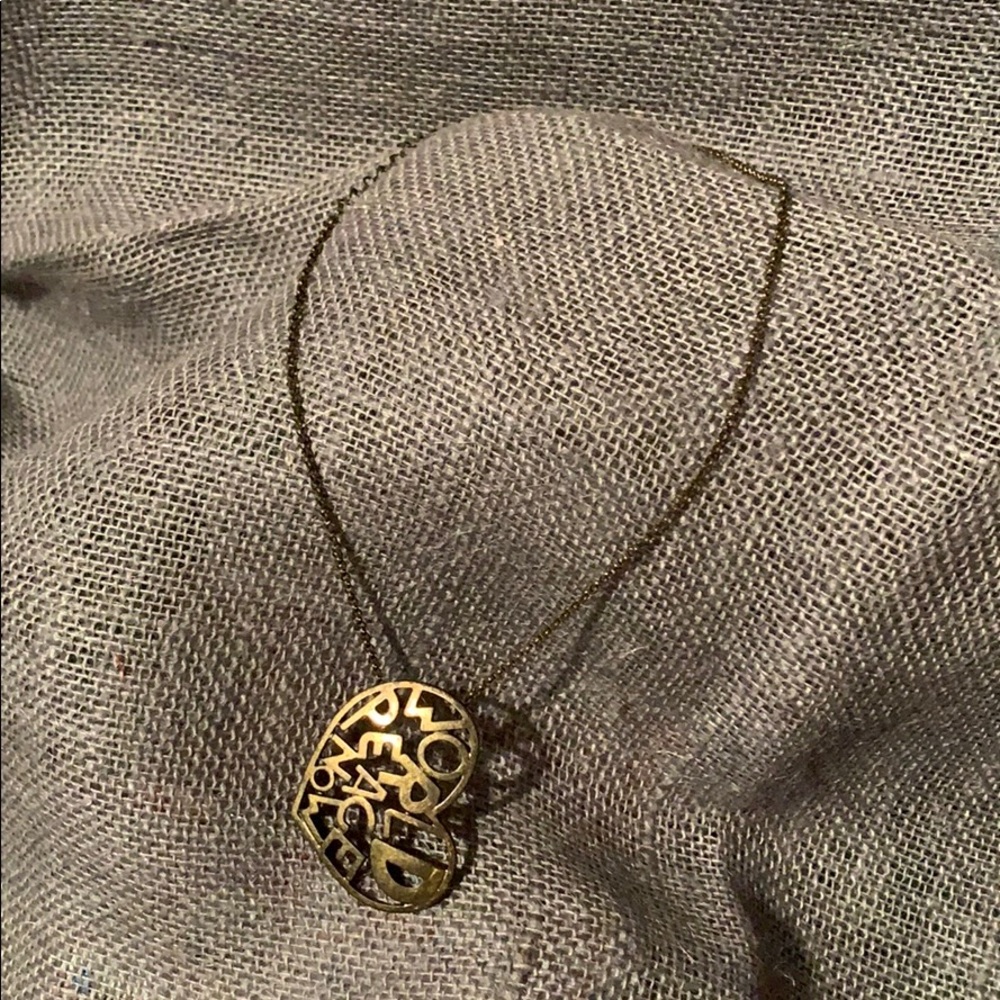 🌙 Copper “World Peace Now” Necklace Boho Hippy